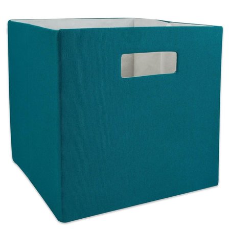 CONVENIENCE CONCEPTS 11 in x 11 in x 11 in Solid Square Polyester Storage Cube, Teal HI2568117